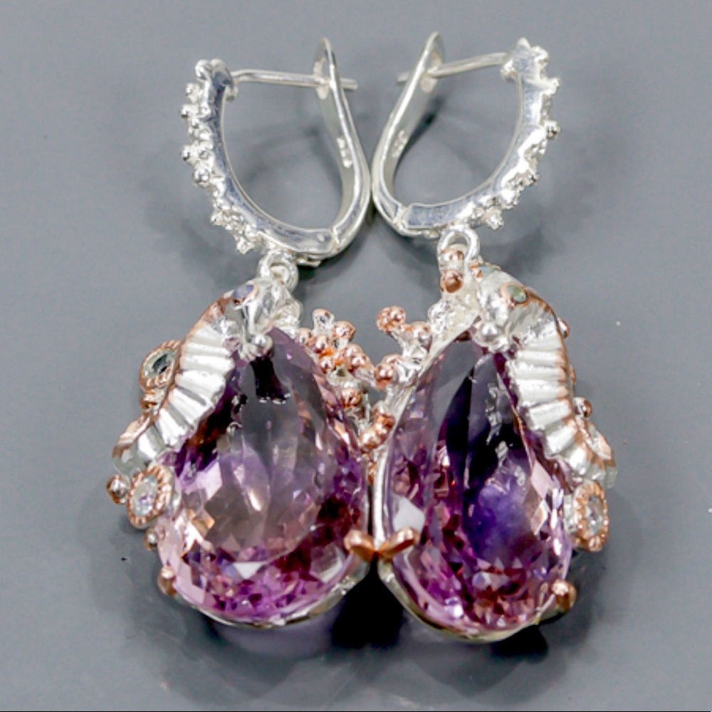 Exquisite Genuine Ametrine Earrings
